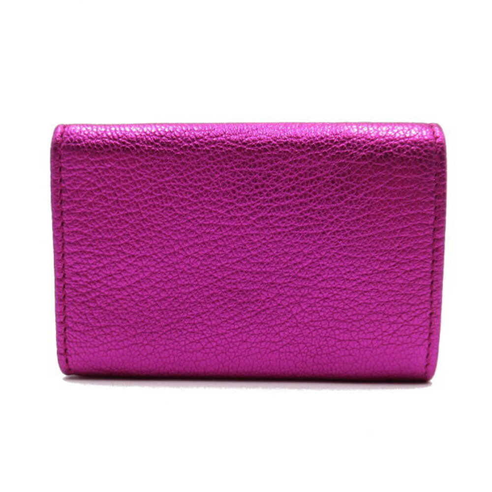 Balenciaga Leather Wallet Pink Trifold Compact